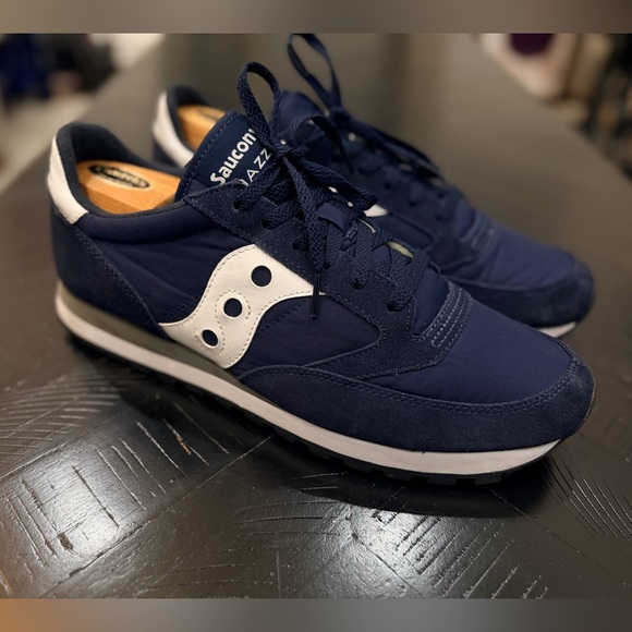 Saucony Men's Jazz Dark Blue and White Sneakers - Picture 2 of 5